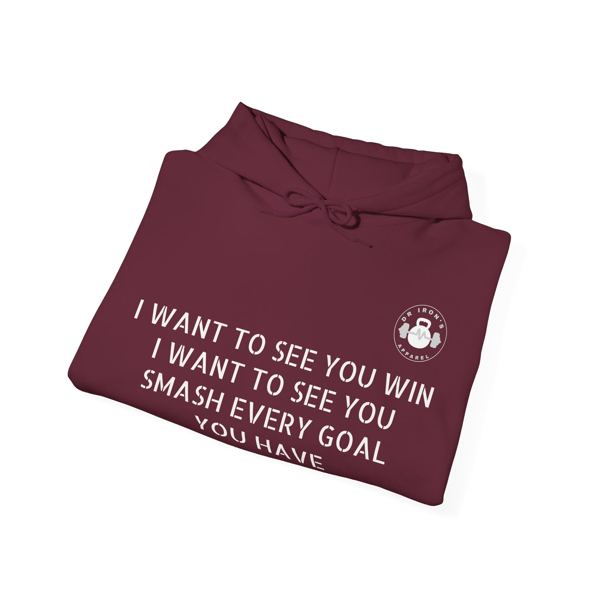 Motivational Fitness Hoodie, Unisex Sweatshirt, Workout Apparel, Goal-Setting Gear, Fitness Gift, Inspirational Gym Wear
