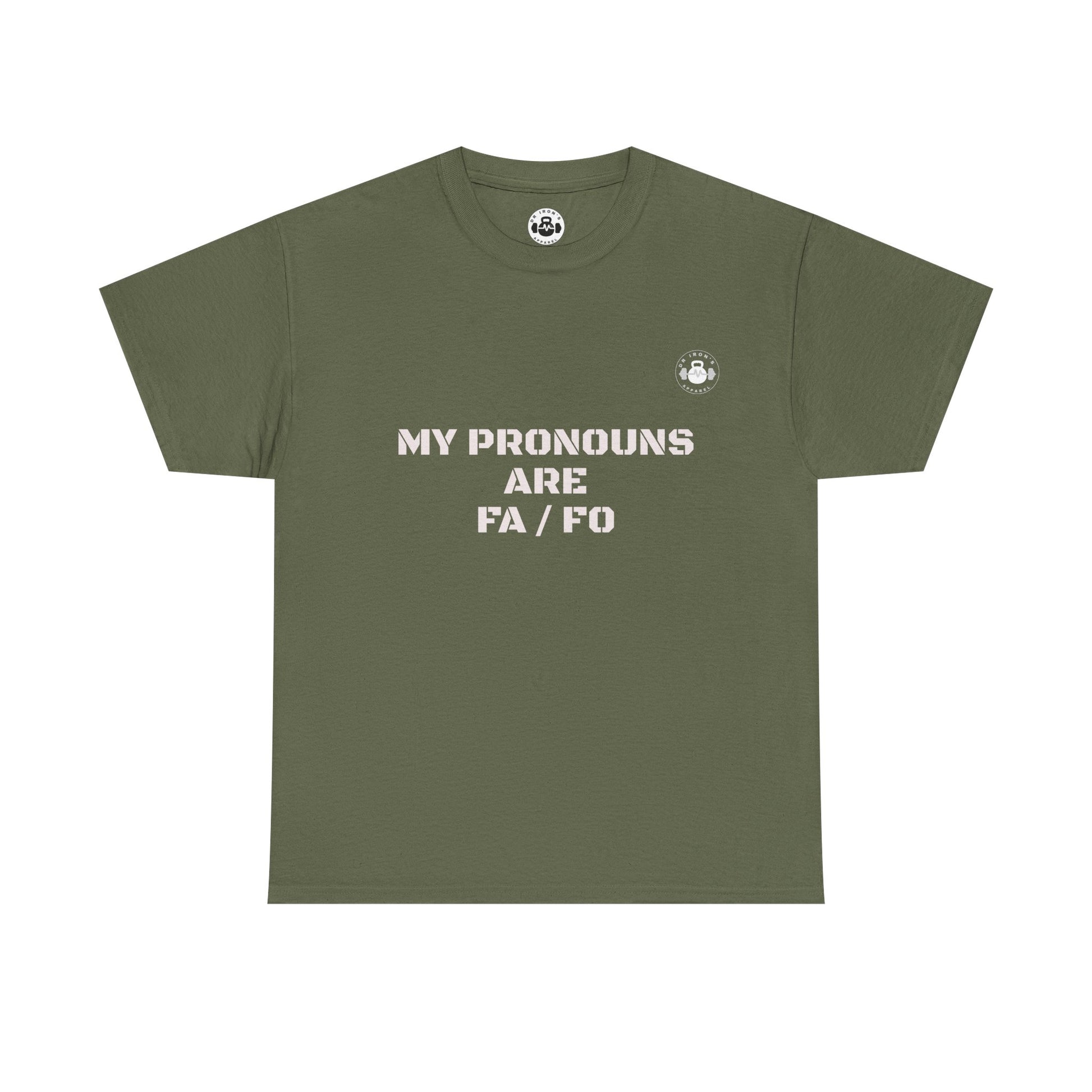 Unisex Heavy Cotton Tee - My Pronouns Are FA/FO, Gender Inclusive T-Shirt, LGBTQ+ Pride Apparel, Statement Tee, Comfortable Everyday Wear