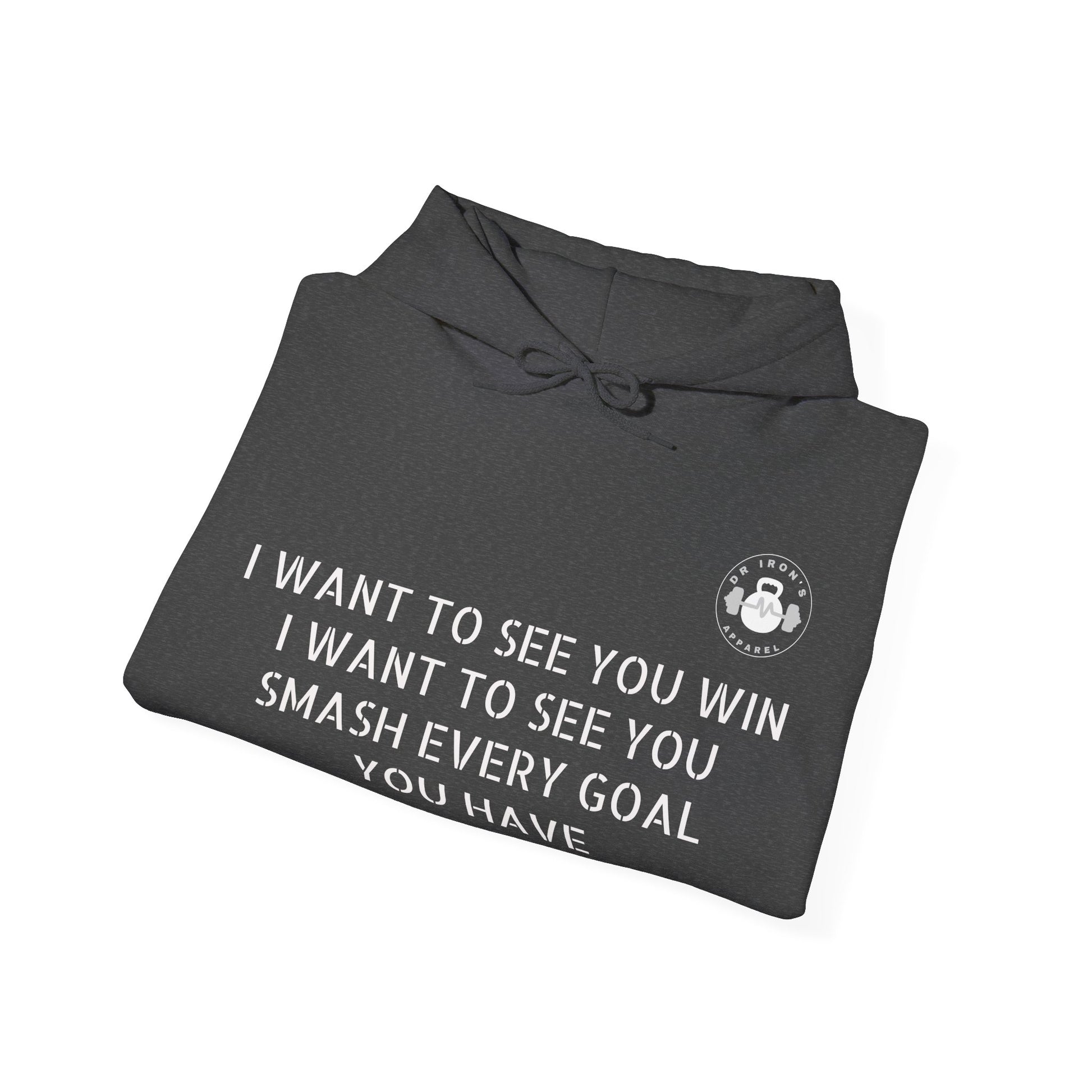 Motivational Fitness Hoodie, Unisex Sweatshirt, Workout Apparel, Goal-Setting Gear, Fitness Gift, Inspirational Gym Wear