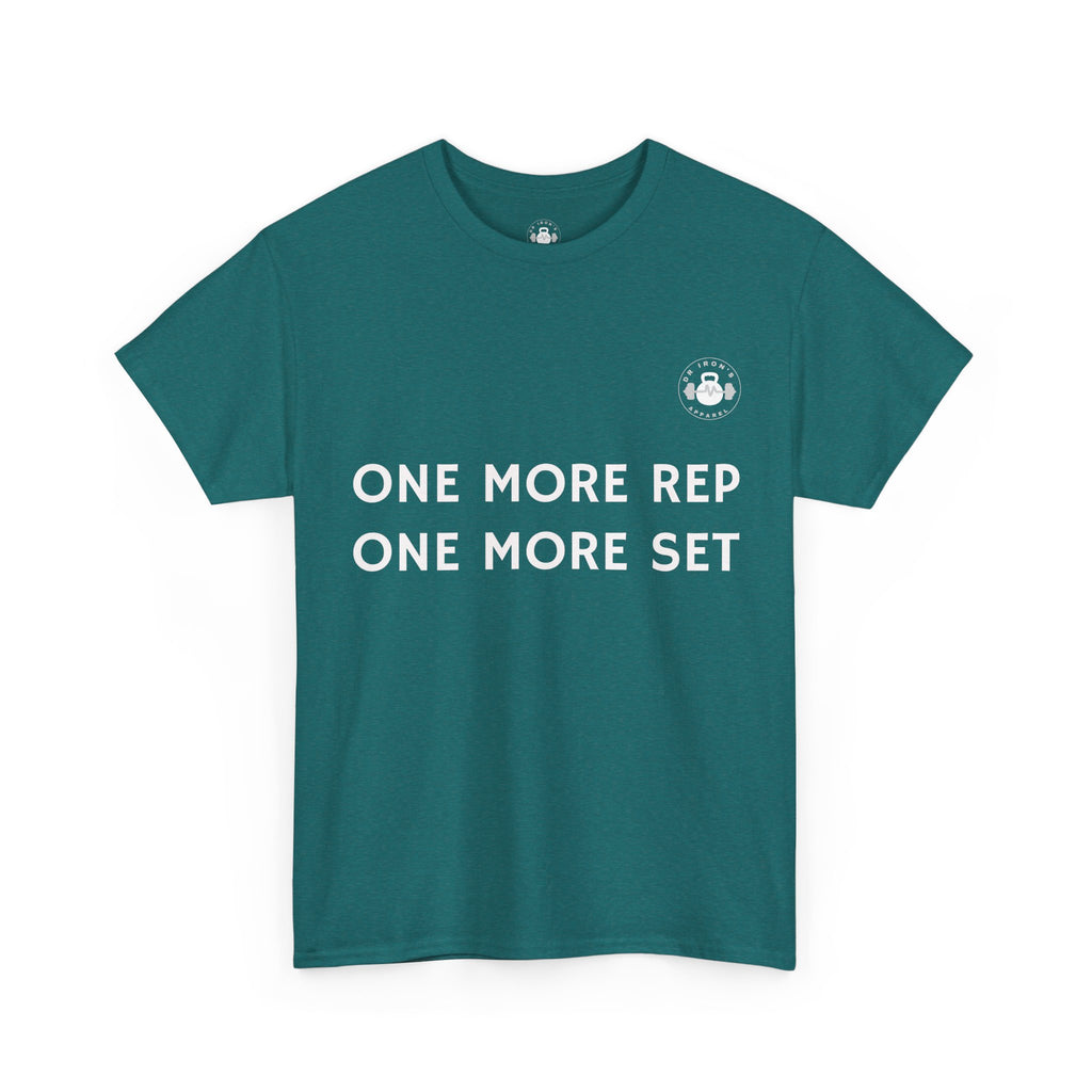 Gym Motivation Tee: One More Rep One More Set, Fitness Apparel, Workout Shirt, Unisex Cotton Tee, Gift for Gym Lovers