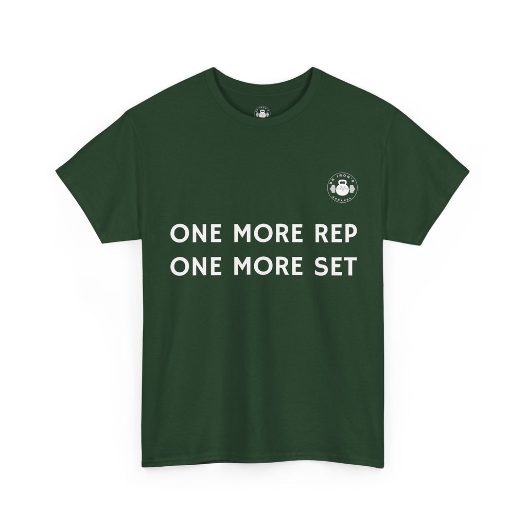 Gym Motivation Tee: One More Rep One More Set, Fitness Apparel, Workout Shirt, Unisex Cotton Tee, Gift for Gym Lovers