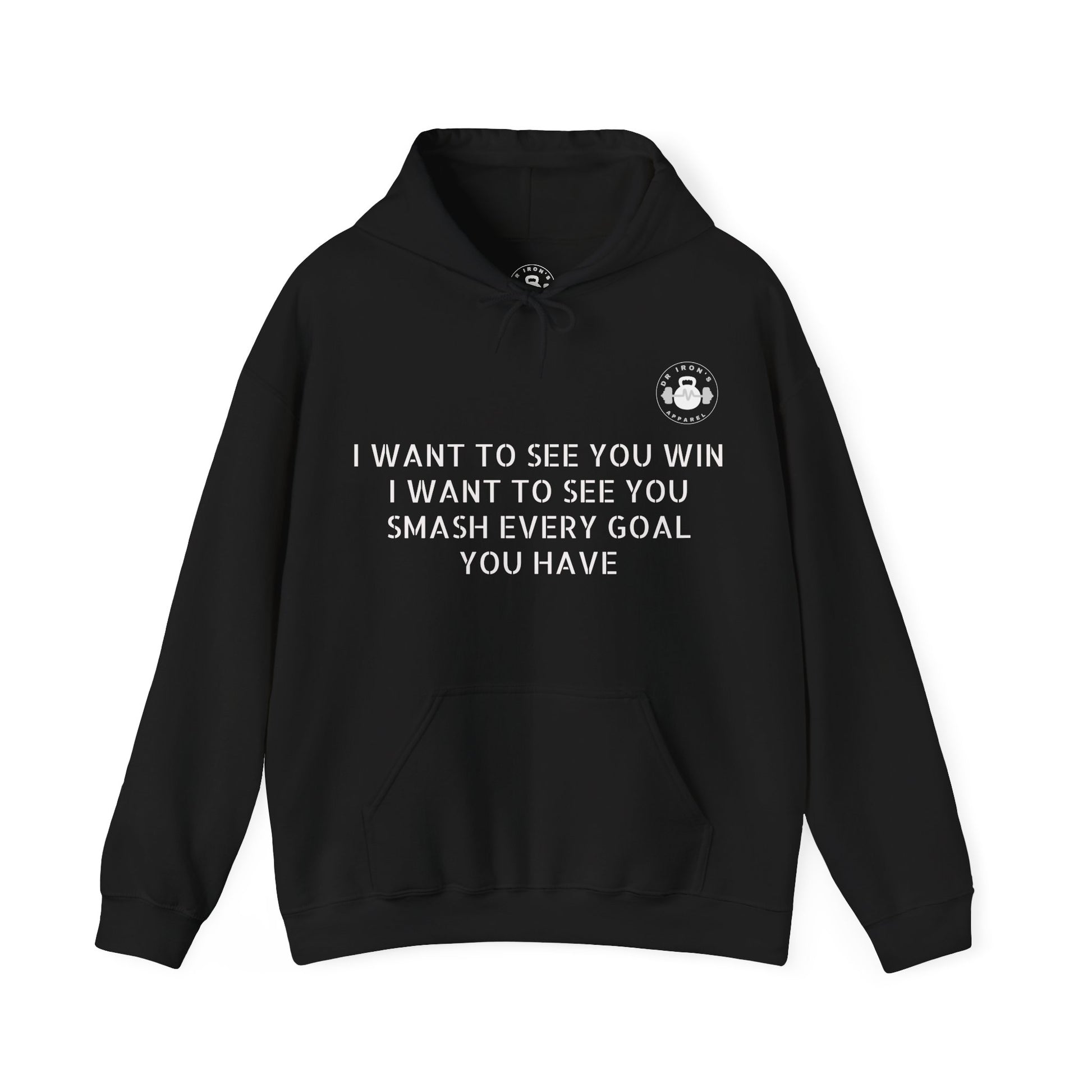 Motivational Fitness Hoodie, Unisex Sweatshirt, Workout Apparel, Goal-Setting Gear, Fitness Gift, Inspirational Gym Wear