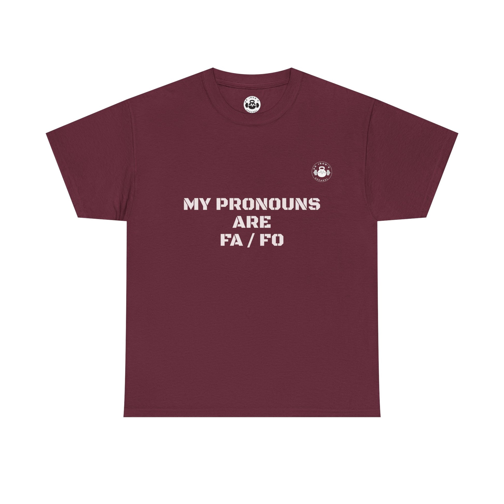 Unisex Heavy Cotton Tee - My Pronouns Are FA/FO, Gender Inclusive T-Shirt, LGBTQ+ Pride Apparel, Statement Tee, Comfortable Everyday Wear