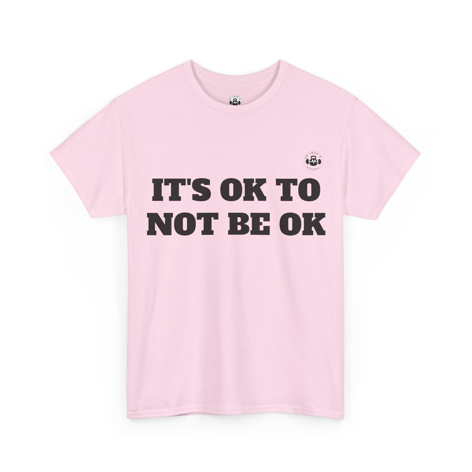 It's OK to Not Be OK Unisex Heavy Cotton Tee - Mental Health Awareness Tee, Casual Comfort, Inspirational Shirt, Self-Care Gift