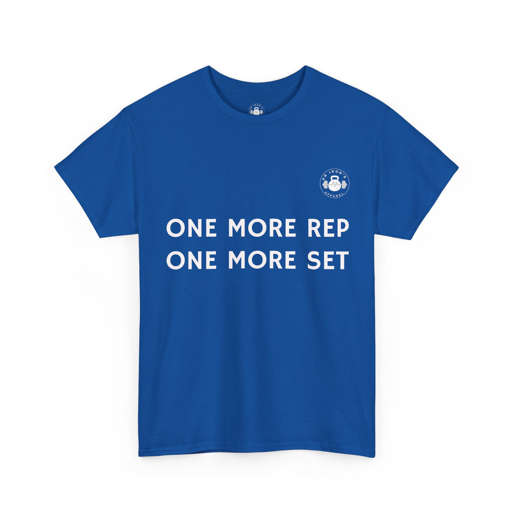 Gym Motivation Tee: One More Rep One More Set, Fitness Apparel, Workout Shirt, Unisex Cotton Tee, Gift for Gym Lovers