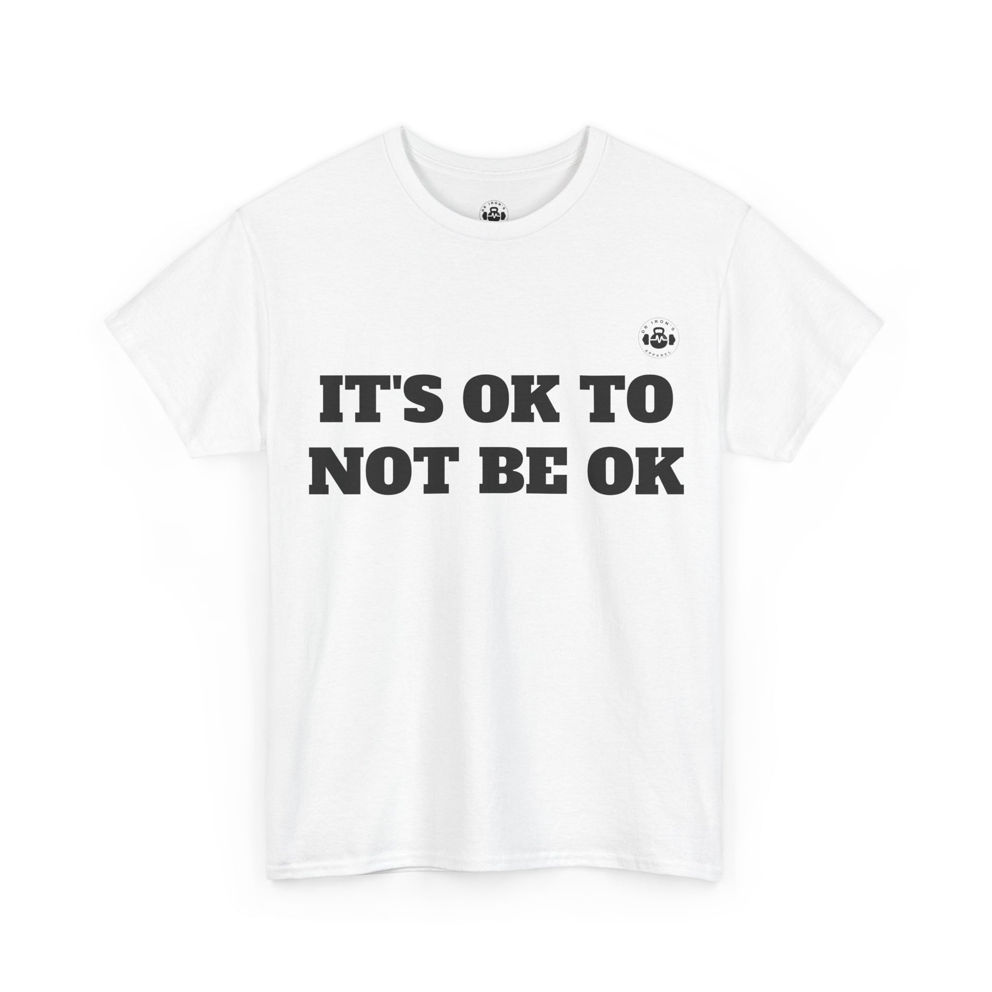 It's OK to Not Be OK Unisex Heavy Cotton Tee - Mental Health Awareness Tee, Casual Comfort, Inspirational Shirt, Self-Care Gift