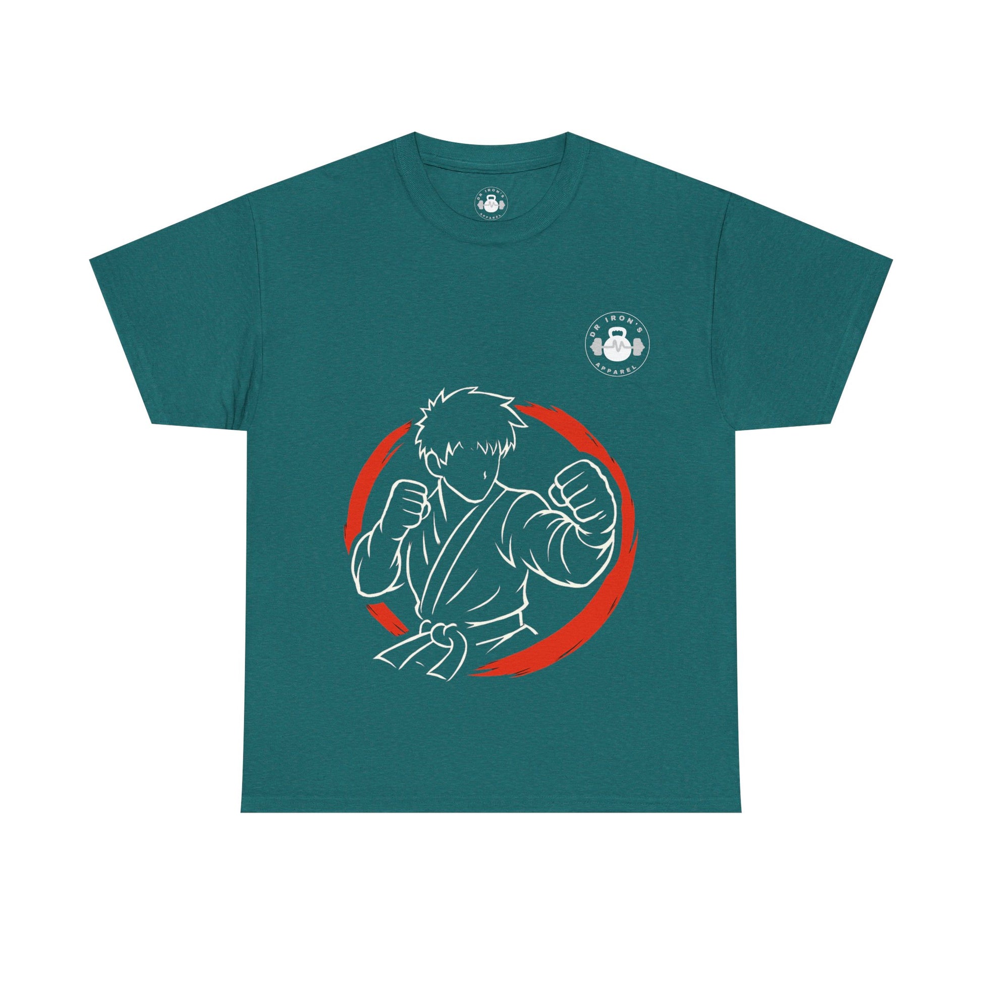 Unisex Heavy Cotton Tee with Artistic Red Design, Comfortable Everyday Wear, Casual Gift, Perfect for Art Lovers, Graphic Tee