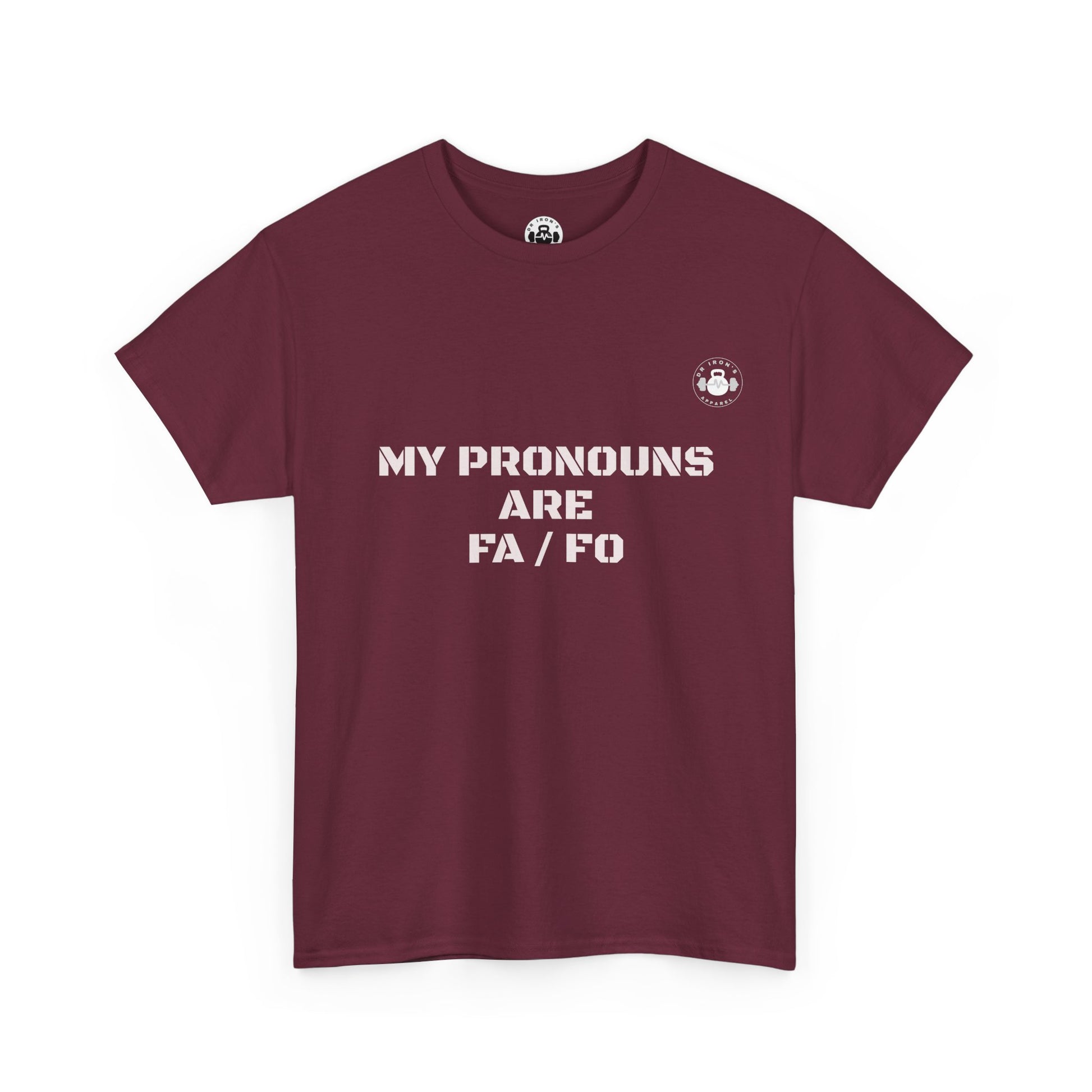 Unisex Heavy Cotton Tee - My Pronouns Are FA/FO, Gender Inclusive T-Shirt, LGBTQ+ Pride Apparel, Statement Tee, Comfortable Everyday Wear